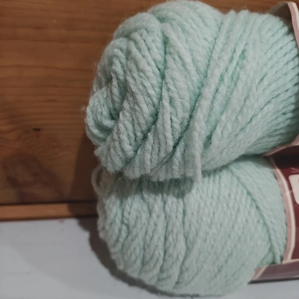 Vintage Jack Frost Knitting Worsted Mint Green Yarn 100% Wintuk H3